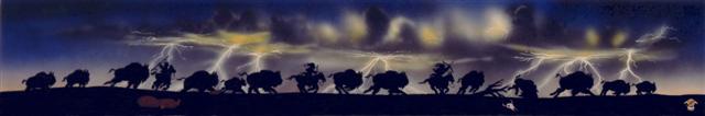 With the millions of buffalo that roamed the plains; all were not sure footed & graceful. Carnivores, fire, flood and storm took their annual toll, but neither these nor Indian hunting appeared to reduce the number of buffalo appreciably on the Great plains. The huge herds seemed indestructible before the coming of the white man.